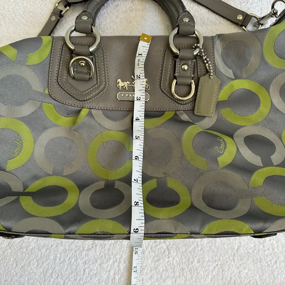 Coach Medium Gray and Green Handbag